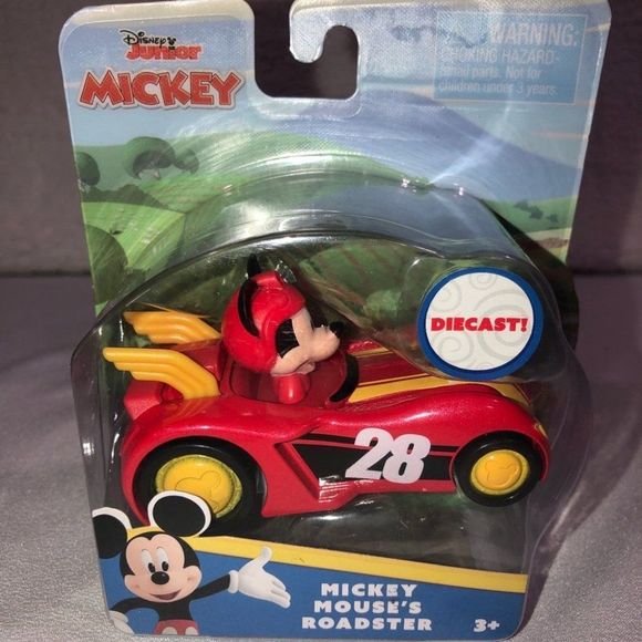 Disney Junior Mickey Die-Cast Mickey Mouses Winged Roadster Red NIB 3+ - Picture 1 of 4
